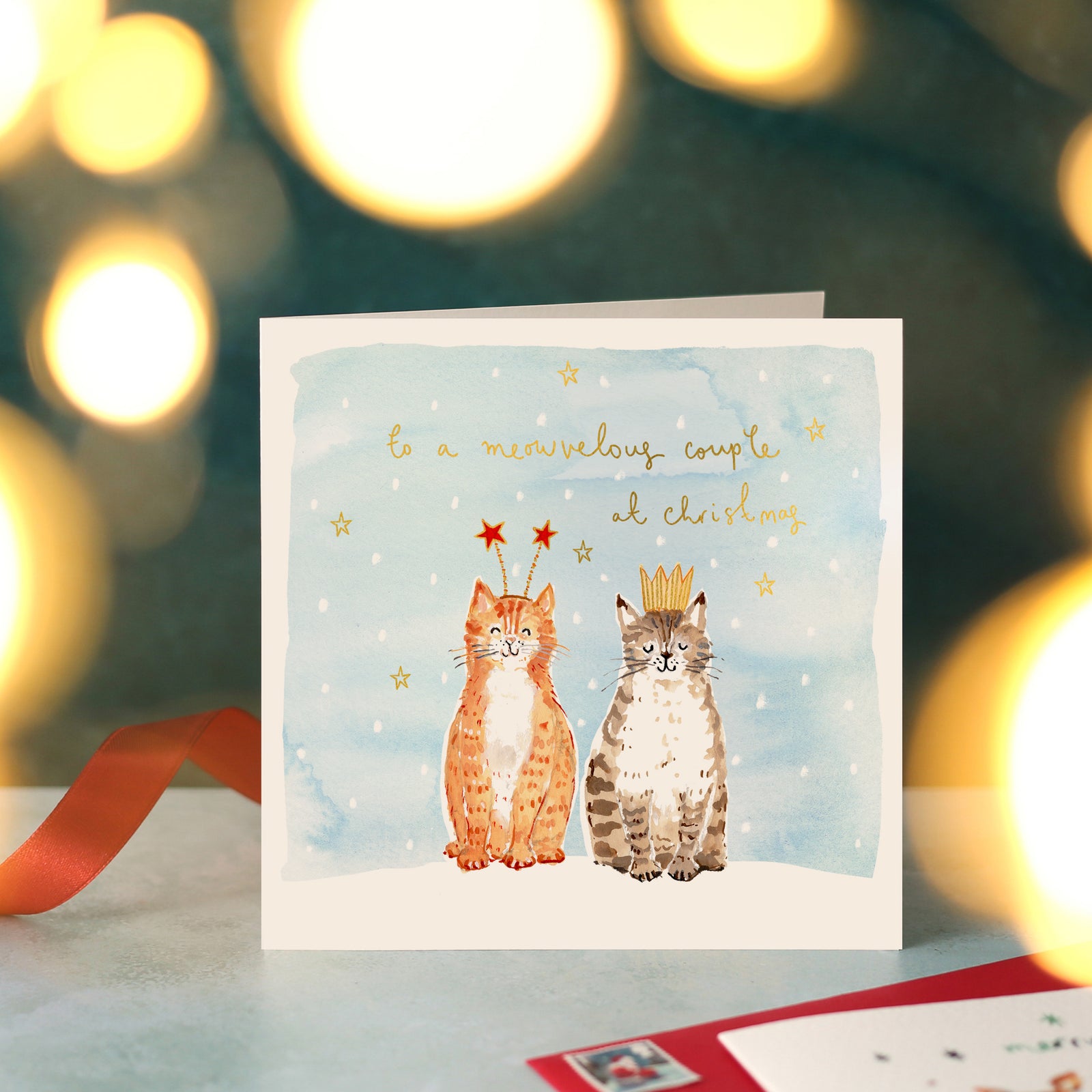 Cats Meowvelous Couple Christmas Card