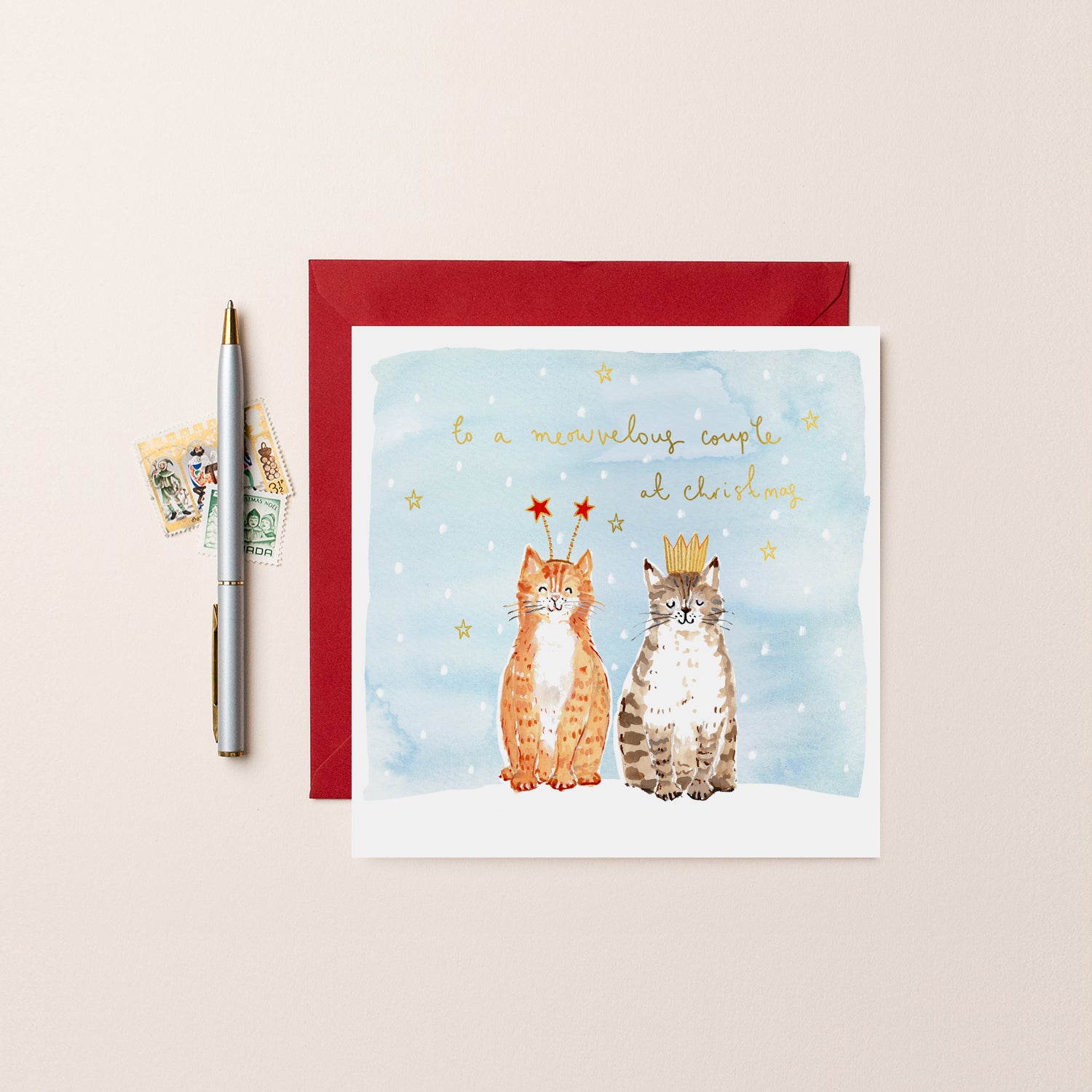 Cats Meowvelous Couple Christmas Card