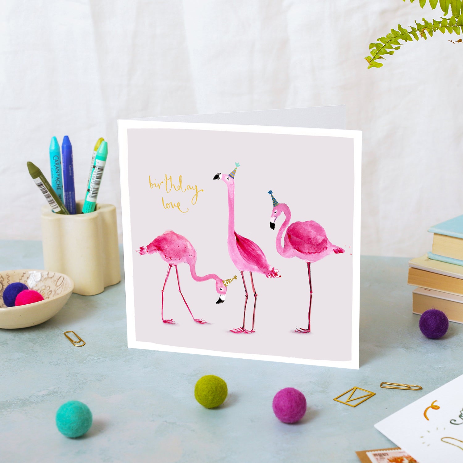 Flamingos Birthday Card