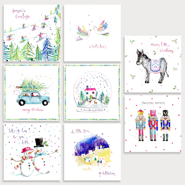 Image of christmas card bundle from the kaleidoscope christmas collection.