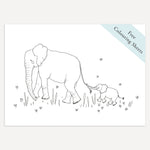 Elephants Colouring Sheet (Free Printable Download)