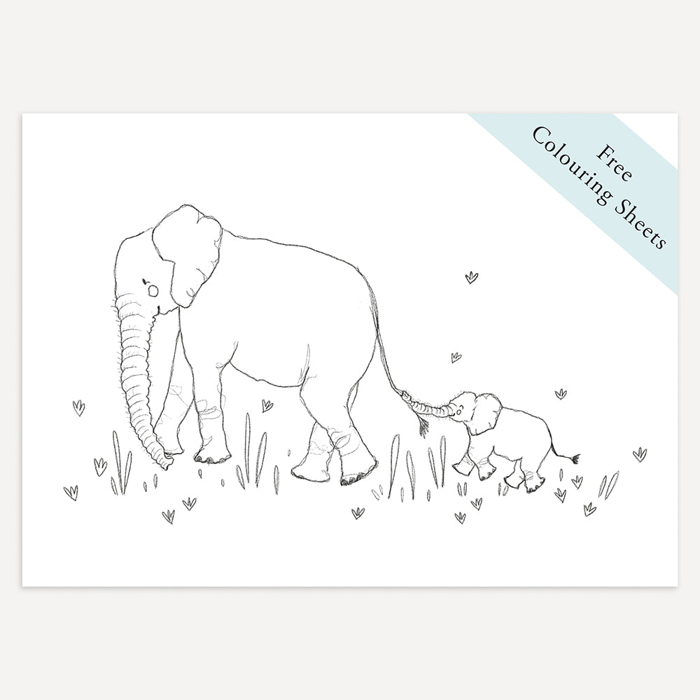 Elephants Colouring Sheet (Free Printable Download)