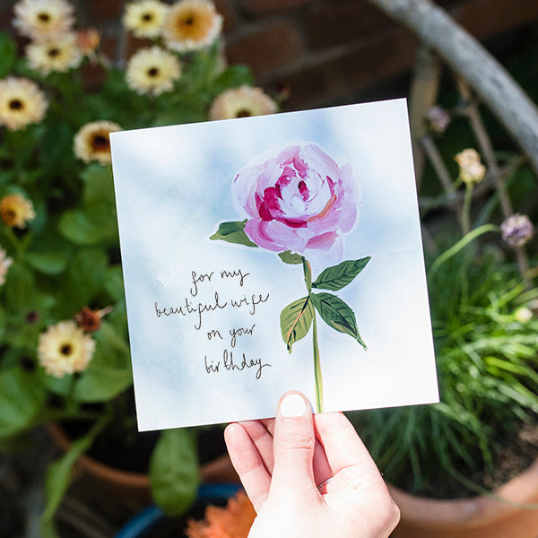 Peony Wife Birthday Card