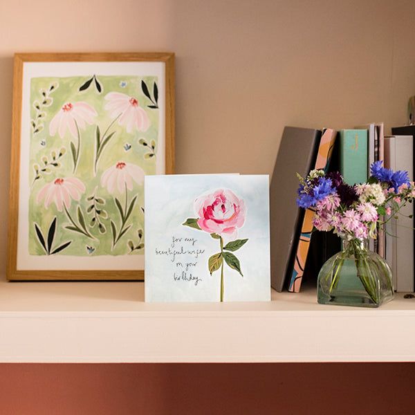 Peony Wife Birthday Card