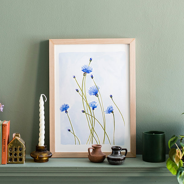 Cornflowers Floral Art Print