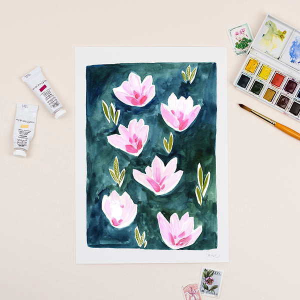 Magnolia Floral Art Print