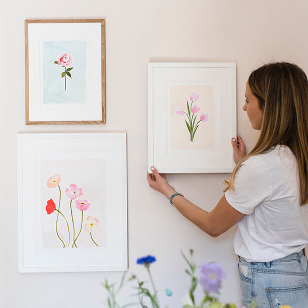 Image of illustrated poppies in a frame