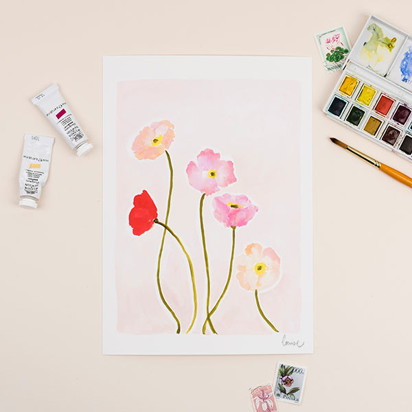 Poppies Floral Art Print