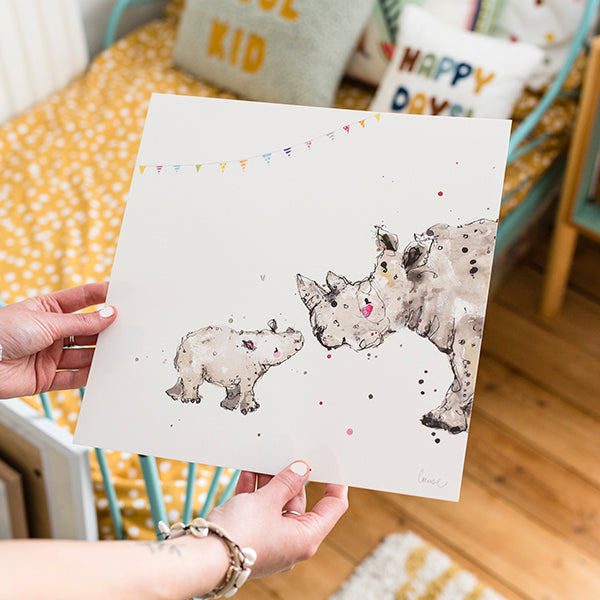 Rhinos Nursery Print