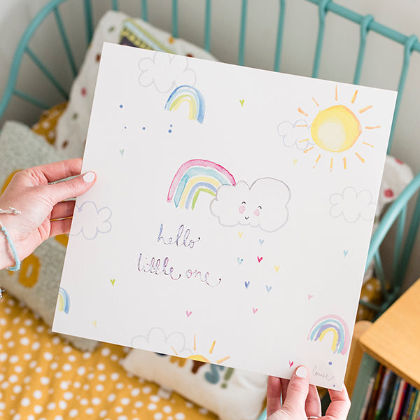 Rainbow Hello Little One Print