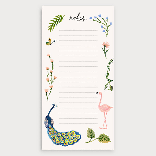 Peacock Mixed Florals To Do List Notepad