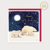 Image of illustrated foiled christmas card with a mum and baby polar bear and the caption Mum merry christmas