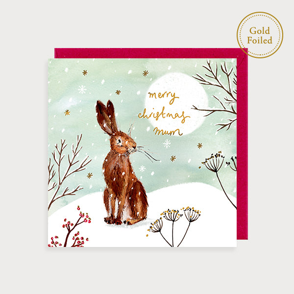 Hare Merry Christmas Card for Mum