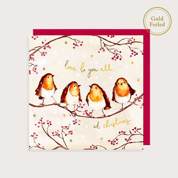 Robins Love To You All Christmas Card