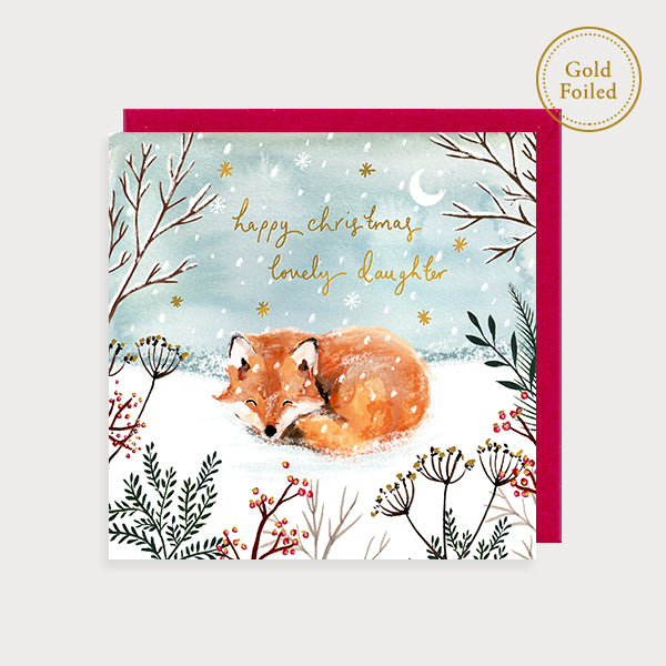 Happy Christmas Lovely Daughter Fox Card