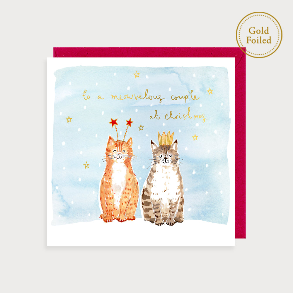 Cats Meowvelous Couple Christmas Card